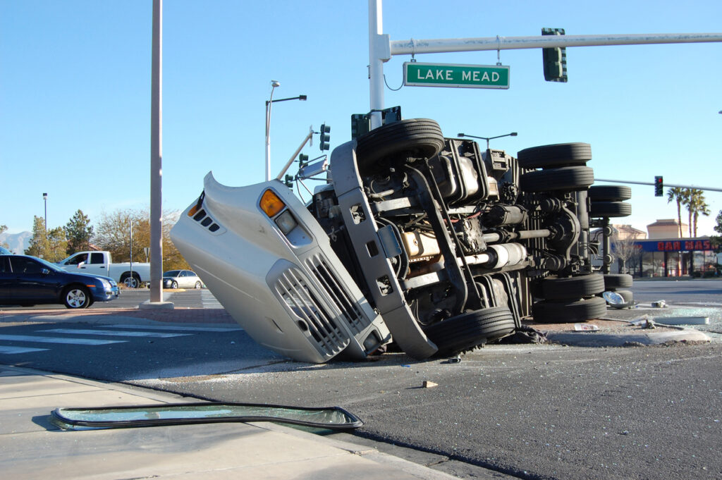semi truck wrecked at intersection in oklahoma